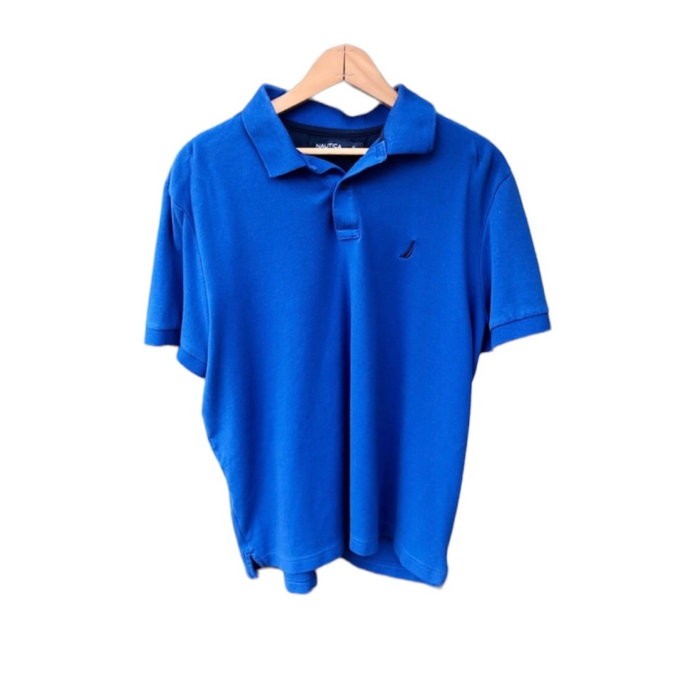 Nautica Boys Polo Shirt Blue Short Sleeve L
